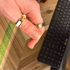 Elegant white and Gold Ring